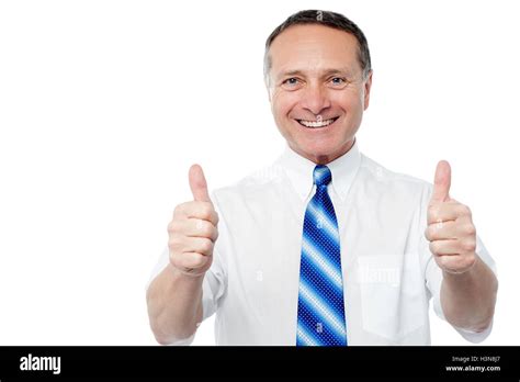 Entrepreneur Showing Double Thumbs Up Stock Photo Alamy