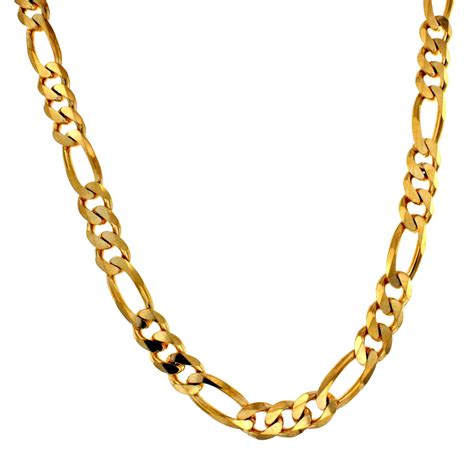 Figaro Chain Necklace 18ct Gold Doublé Width 13 Mm051 Length 42 Cm