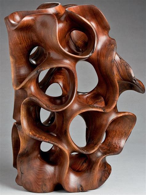 pollitt studio morph ii  windshake walnut wood sculpture  harry pollitt