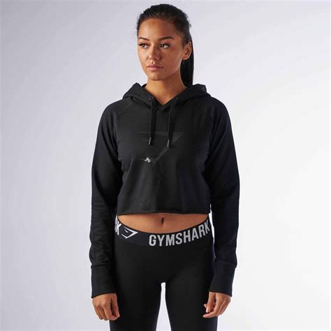 Gymshark Cropped Hoodie Black At Gymshark Workout Attire Athletic