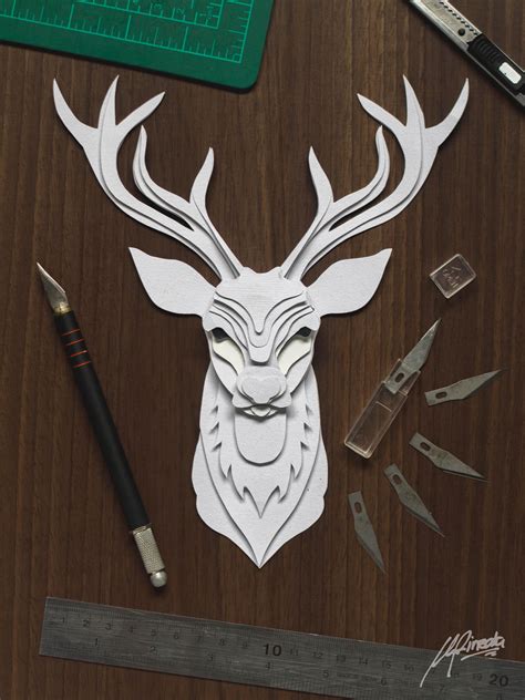Doe Layered Paper Cut First Paper Layered Artwork Made From