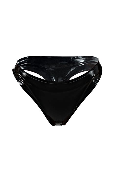 Two Pieces Set Of Latex Lingerie Latex Bra Latex Panties Black