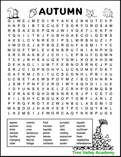 Printable Fall Word Searches Fall Words Fall Word