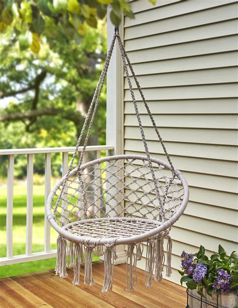 Macrame Hanging Chair Woven Swing For Indooroutdoor Patios Bedrooms