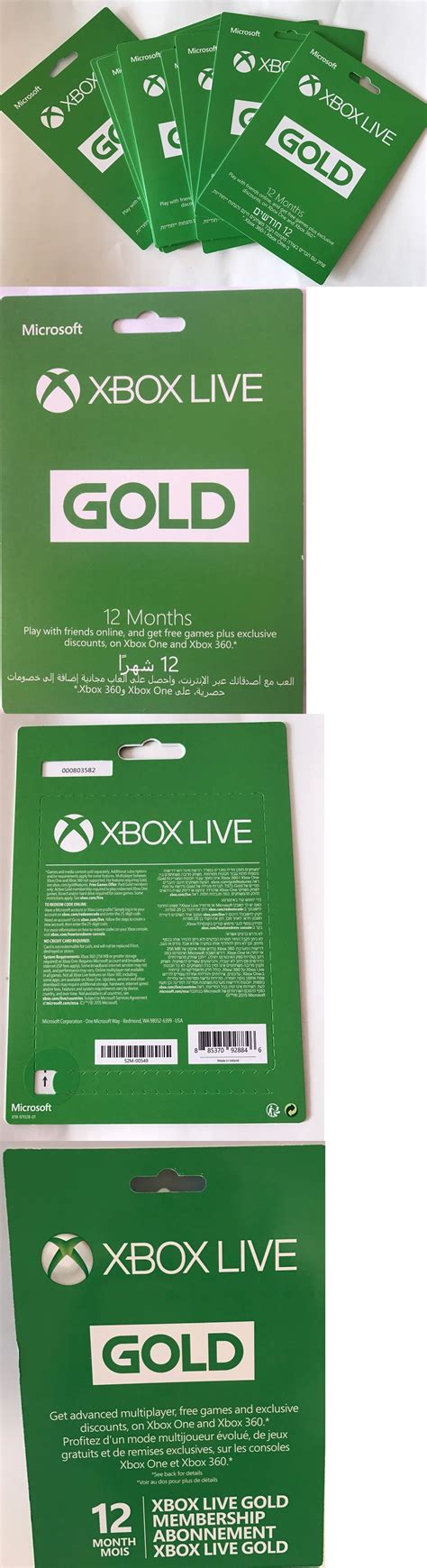 Microsoft Xbox Live12 Month Gold Membership Card For Xbox 360 Xbox