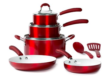 ceramic cookware piece copper nonstick bella sweepstakes kmart pan glass cooking cook sauce oven dutch handles solid touch fry
