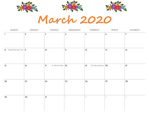 March Calendar Template Free Printable Clarey Judith