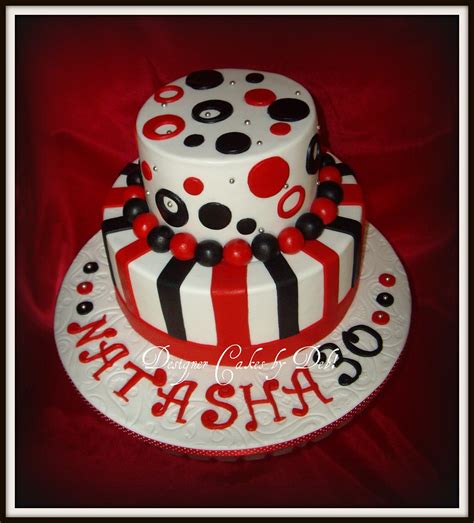 Red Black And White Birthday Cakes Ladies Birthday Cake In Red Black