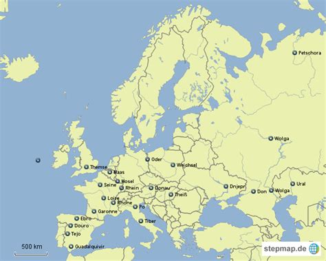 Die folgende liste der längsten flüsse in europa beinhaltet sowohl hauptflüsse, die in ein meer münden, als auch nebenflüsse, die meist in einen größeren fluss münden (siehe spalte mündung). Flüsse Europa von ruben_mller - Landkarte für Europa