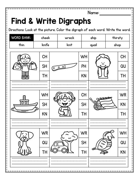 Digraphs Ch Sh Ph Wh Th Splendid Moms Worksheets Library
