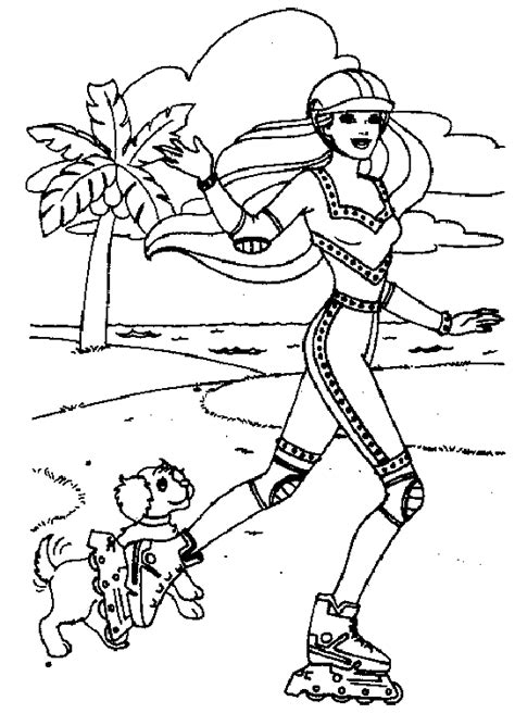 Barbie Ice Skating Coloring Pages