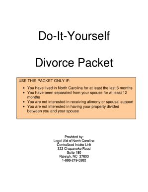 Pro se means to act as one's own lawyer. Divorce Packet Nc - Fill Online, Printable, Fillable, Blank | pdfFiller