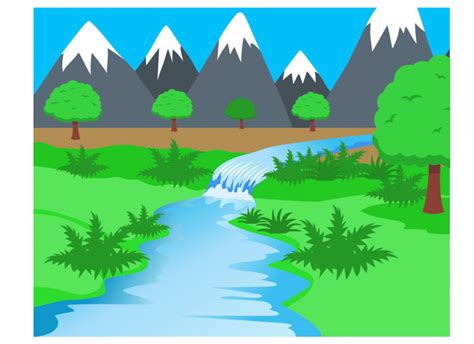 Geography Clipart Flowing Water Ecosystem Rivers Streams Clipart