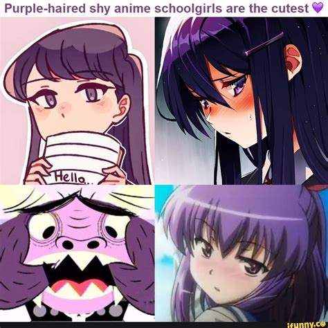 Purple Haired Shy Anime Schoolgirls Are The Cutest º Ifunny