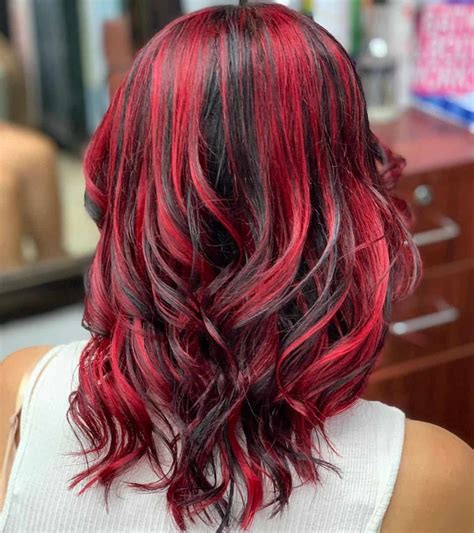 Top 30 Red Highlights On Black Hair Ideas 2021 Updated Tattooed Martha