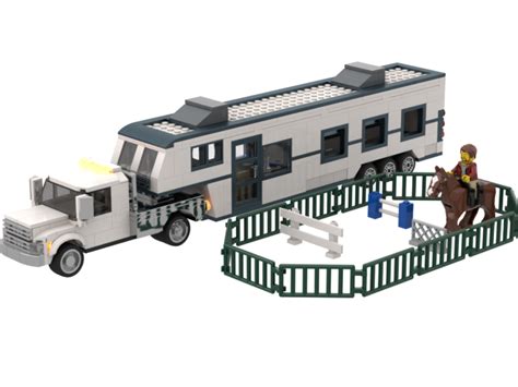 Lego Ideas Flatbed Truck With Rvhorse Trailer