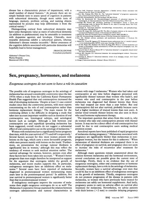 Pdf Sex Pregnancy Hormones And Melanoma