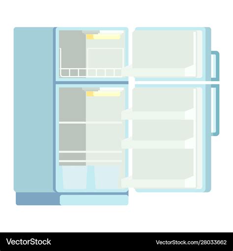 Fridge In Cartoon Style Open And Closed Royalty Free Vector