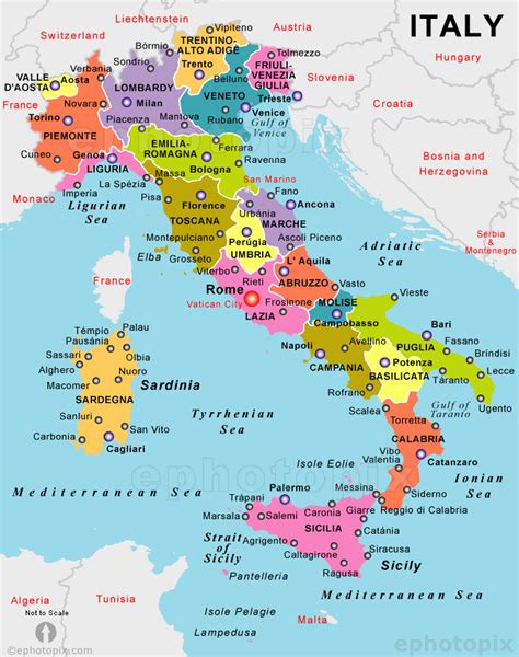 Italia Regiones Y Ciudades En 2019 Italia Ciudades Mapa De Italia Y