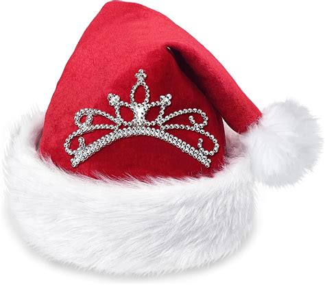 Bnikion Red Santa Hat Plush Christmas Hat With Princess