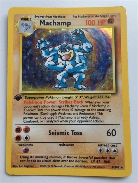 Fortunately, pokémon cards are easy to value once you know what to look for and where to look. Pokemon Card Machamp First Edition Holo Base Set Lightly ...