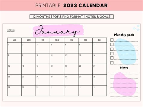 Calendario Planificador imprimible meses Inicio Etsy México