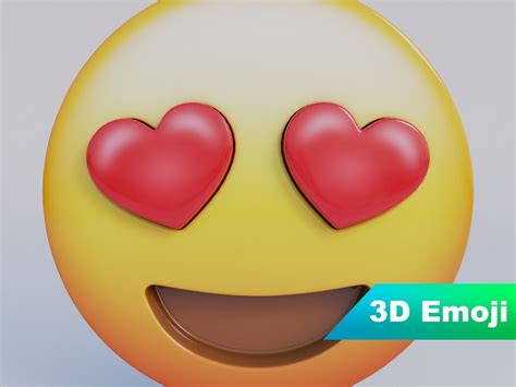 Smiling Face With Heart Eyes 3d Emoji Vr Ar Ready