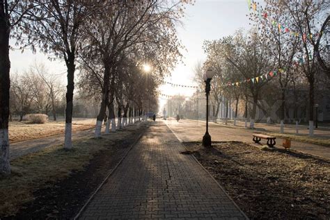 Empty Street In City In The Morning Stock Image Colourbox