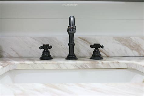 Choose faucets that contrast with the rest of your bathroom finishes, and avoid matching too much. farmhouse bathroom remodel + sources - Lolly Jane