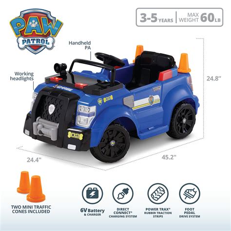 Nickelodeons Paw Patrol Chase Police Cruiser 6 Volt Ride On Toy By