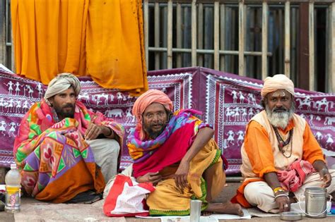 Three Indian Yogis Sitting Editorial Stock Image Image Of Devotee