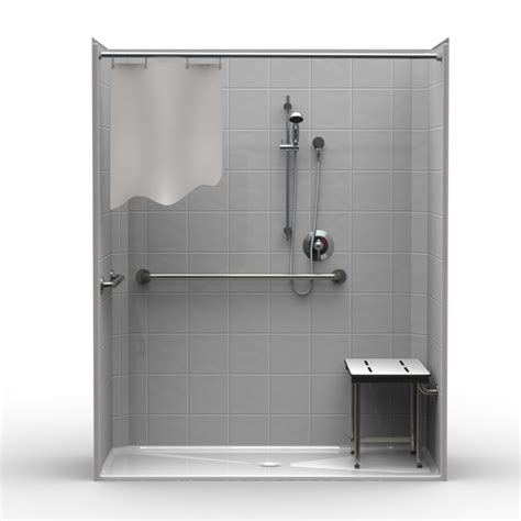 Bathroom shower handle handicap grab bar bathtub shower safety shower stainless. Commercial ADA Shower Stalls, Handicap Accessible Showers ...