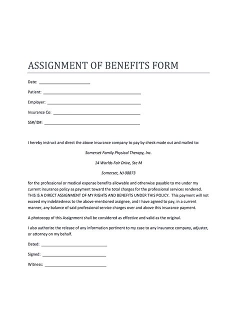 Assignment Of Benefits Form Fill Out Sign Online Dochub