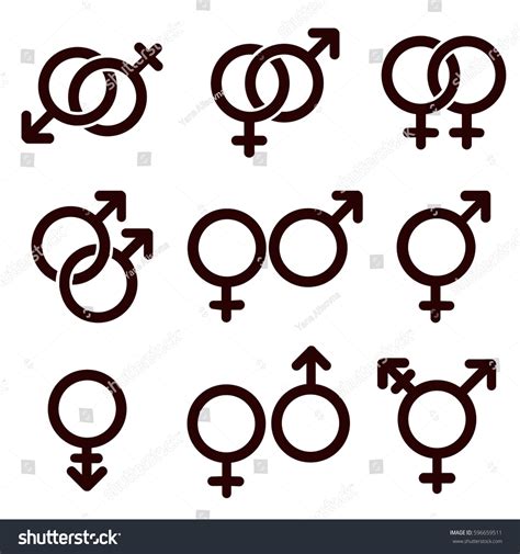 Vektor Stok Gender Sexual Orientation Icon Set Vector Tanpa Royalti