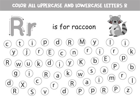Premium Vector Dot Or Color Letter R Alphabet Learning Page For