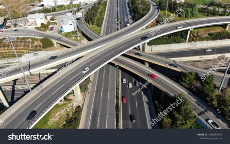 Aerial Photo Multilevel Elevated Highway Junction 스톡 사진 1269907345