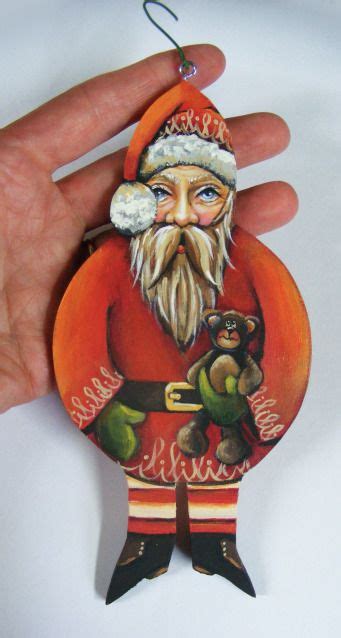 Hand Painted Handmade Santa Claus Folk Art Ornament