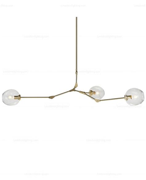 Branching Hand Blown Glass Bubble Chandelier 3 Globes