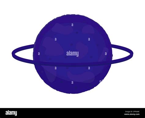 Blue Planet With Ring Monochrome Illustration Stock Vector Image And Art
