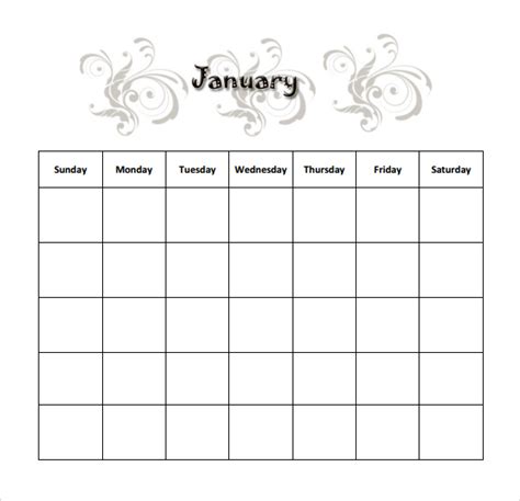 Free 15 Sample Blank Calendar Templates In Pdf