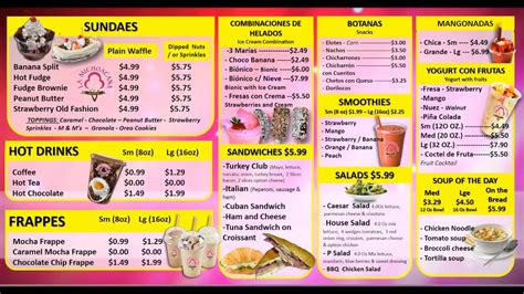All tacos come on two tortillas. La Michoacana Cafe Menu 2 - YouTube