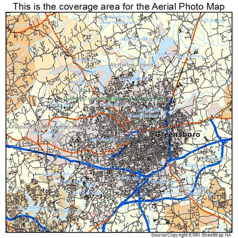 Aerial Photography Map Of Greensboro Nc North Carolina