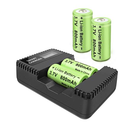CR123 Rechargeable Batteries and LCD Charger for Pulsar and A1 Infrared ...