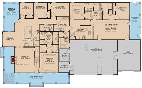 Click the image for larger image size and more details. Modern Farmhouse Plan with In-Law Suite - 70607MK ...