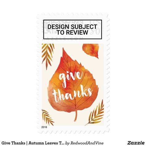 Give Thanks Autumn Leaves Thanksgiving Postage Add A Chic Touch To