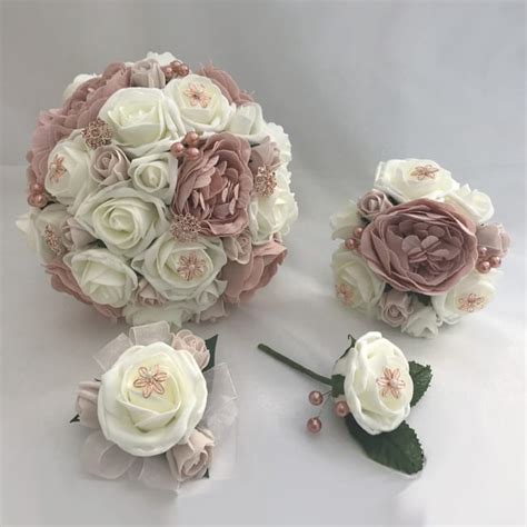 These blooms look just like the real thing, but with one major difference: Artificial Wedding Flowers Package Rose Gold - BEAUTIFUL ...