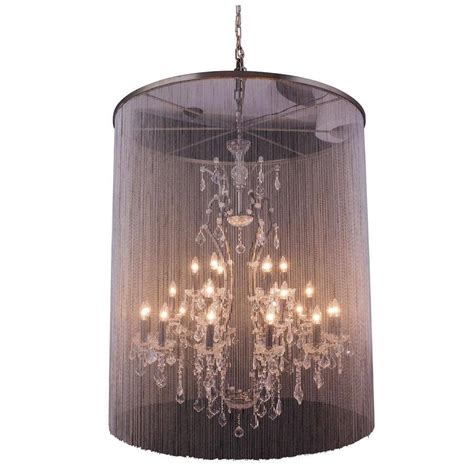 Elegant Lighting Brooklyn 25 Light Mocha Brown Chandelier With Clear