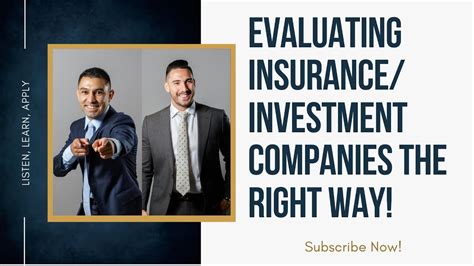 Evaluating Insuranceinvestment Companies The Right Way Youtube