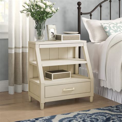 A small also shelf gives a minimalist look, feel. Birch Lane™ Heritage Reeves Open-Shelf 1 Drawer Nightstand ...