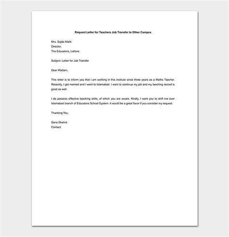 It also offers a personalized card kit that accompanies the welcome letter and envelope addressed by the corporate Job Transfer Request Letter: How to Write (with Format ...